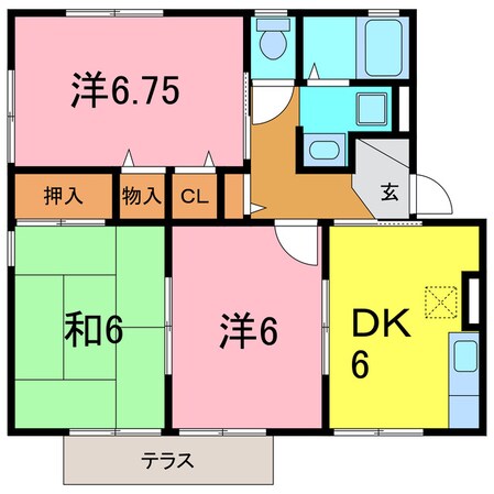 ハイカムールあすか　Bの物件間取画像